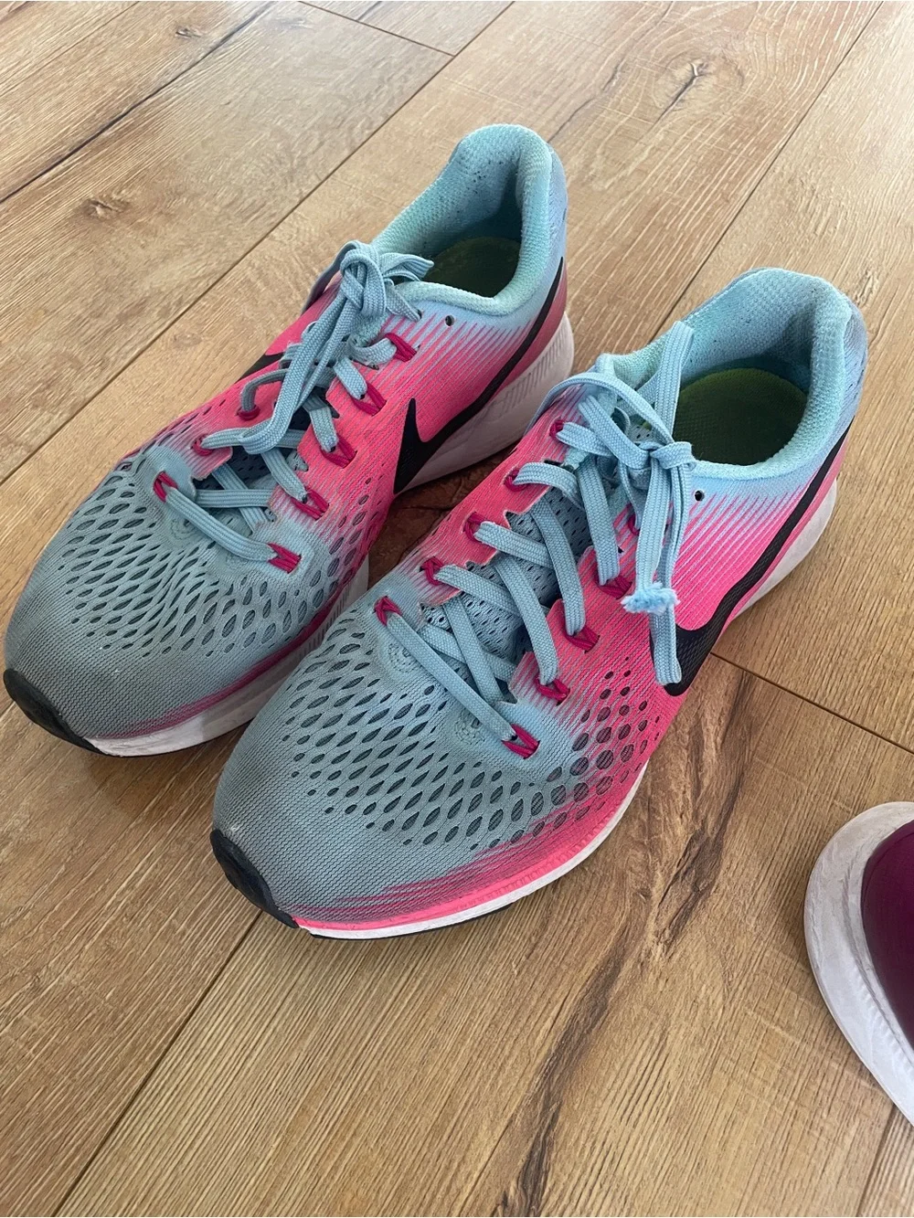 Nike Women's Running Shoes — Teal/Pink Gradient & Magenta Pair - Picture 2 of 4